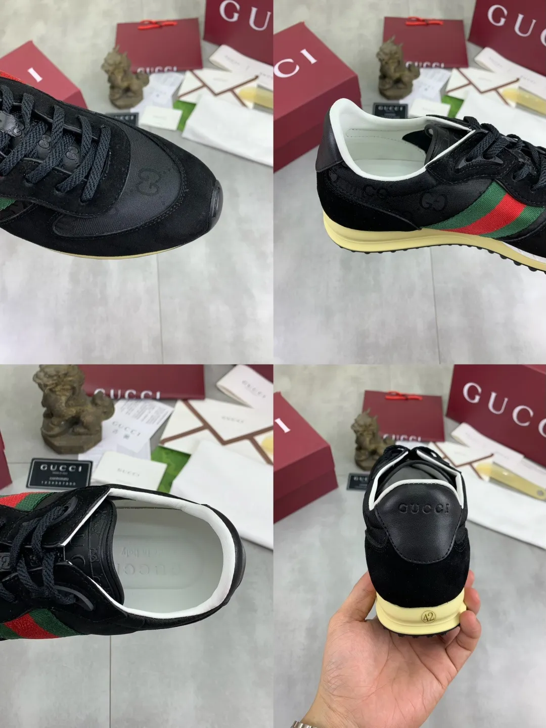 Men's shoes 💰P640 New Gucci Gucci Top version Latest catwalk style Re-Motion series Thick-soled casual sports shoes Original purchase and development ▪️Fabric: Original custom imported first-layer cowhide ▪️Sole: Original molded TPU material ▪️Sole thickness: 3.5CM ▪️Size: Men 39-45 Color: 8️⃣ colors available, boutique packaging